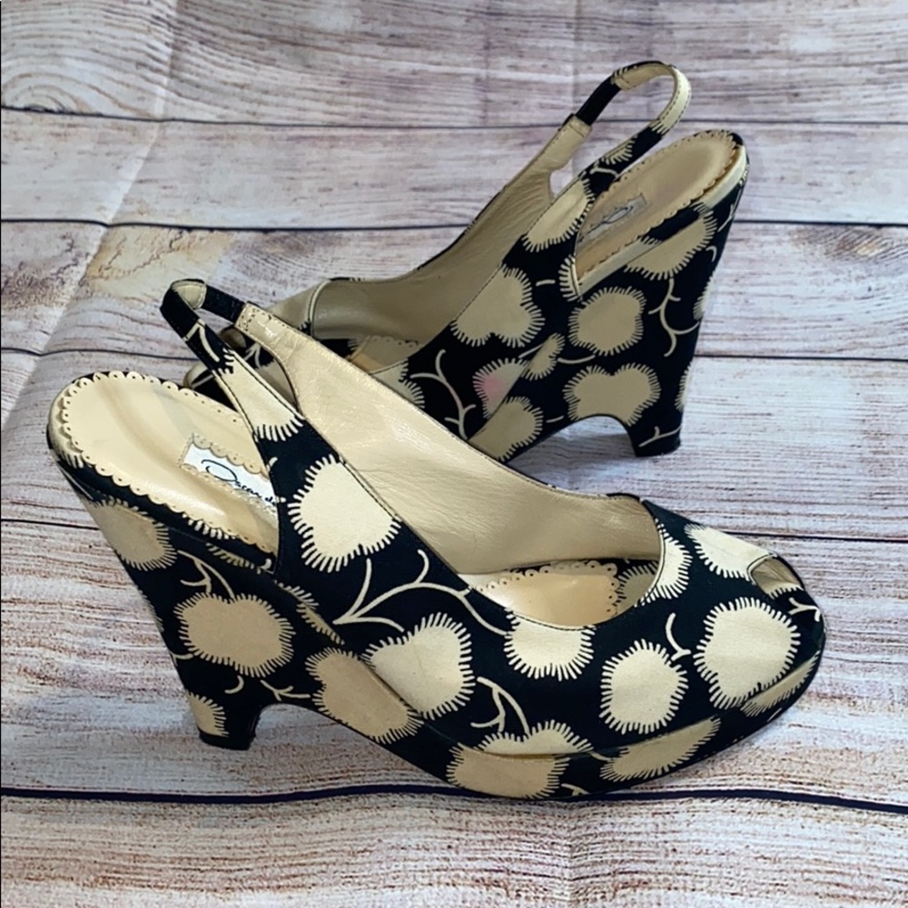 Oscar de la Renta Cotton Print Platforms